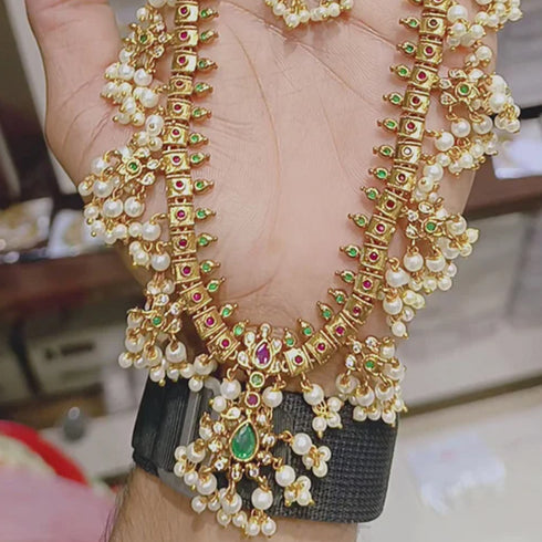 Gold Plated Jadau Mala