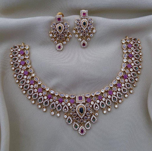 Bridal Necklace with Diamonds and Rubies