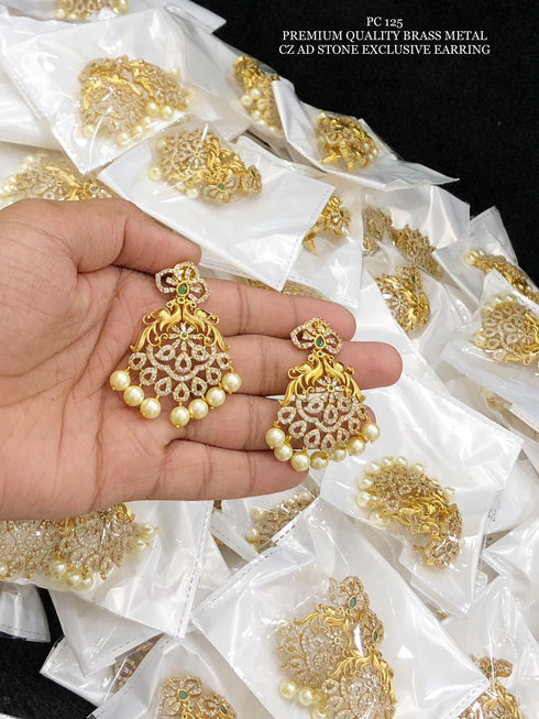 Gold Plated Peacock Earrings