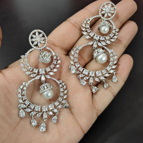 Diamond Look Chandelier Earrings