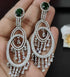 Rhodium Plated Diamond Look Chandelier Earrings