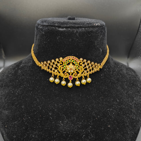 Gold Plated Statement Choker Necklace