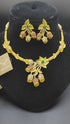 Gold Plated Floral Necklace With Earrings