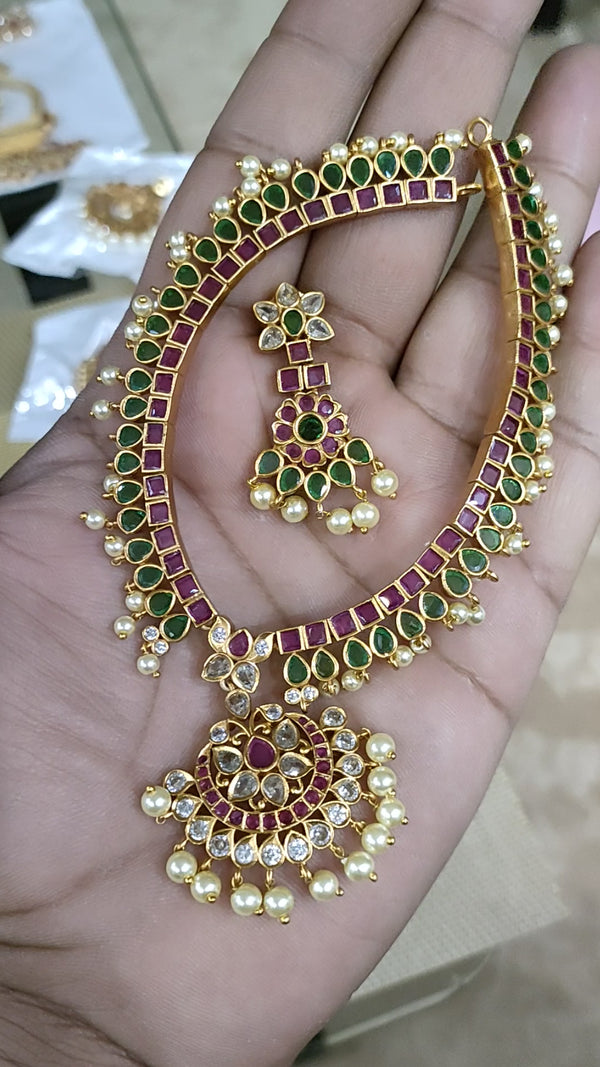 Gold Plated Indian Kundan Necklaces