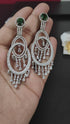 Rhodium Plated Diamond Look Chandelier Earrings