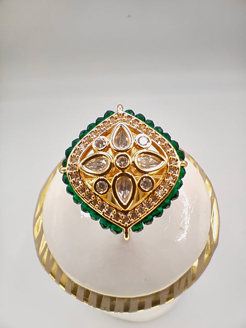 Gold Plated Kundan Ring